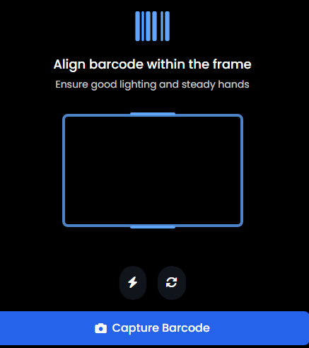 Camera scan interface mockup